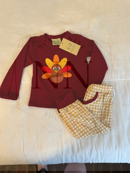 Turkey Applique Girl Sets