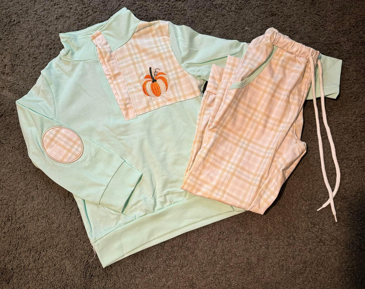 Embroidered Pumpkin Boys Set