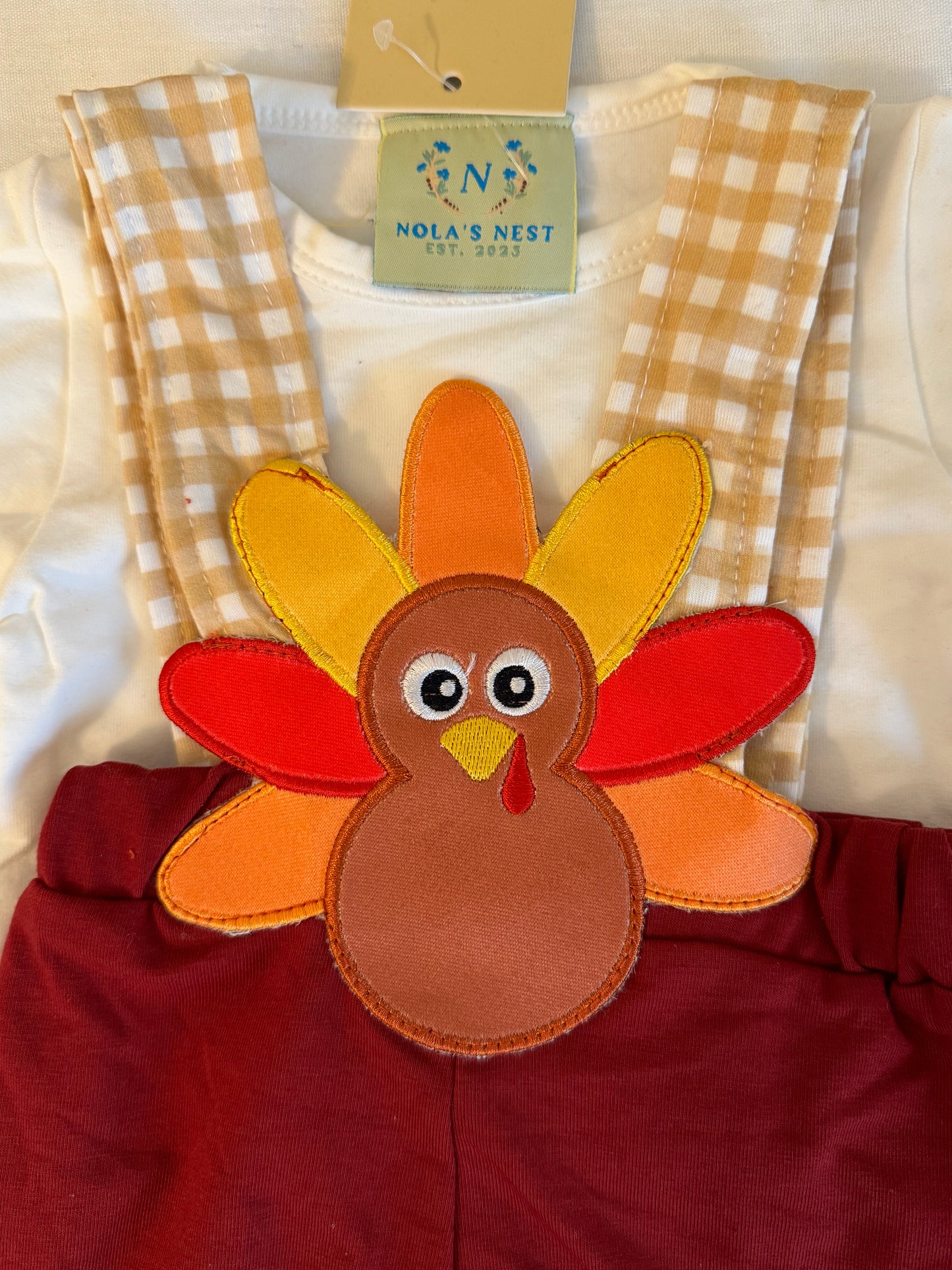 Turkey Applique Boy Rompers